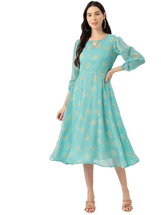 Georgette Casual Floral Printed Dress in Berlin