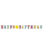 Buchstabengirlande Happy Birthday Jumbo m. Aufklebezahlen 213cm