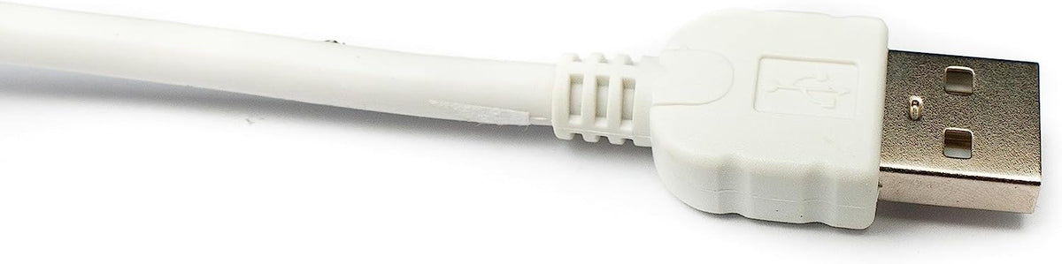 USB 2.0 Kabel 3 m Typ A Stecker zu Mini B Stecker Winkel in Weiß | System-S