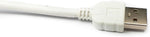 USB 2.0 Kabel 3 m Typ A Stecker zu Mini B Stecker Winkel in Weiß | System-S