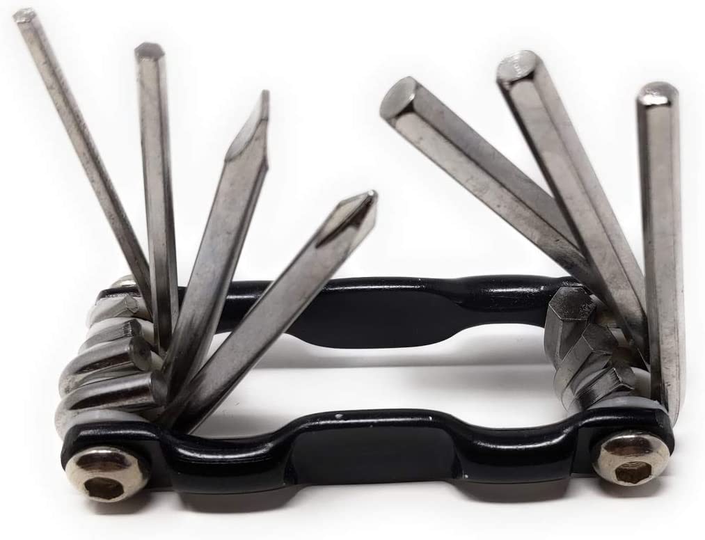 klappbares Multitool Werkzeug Kit, schwarz, 7in1 | System-S