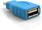 USB 3.1 Adapter Typ C Stecker auf A 2.0 Buchse in Blau | System-S