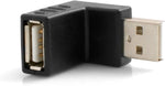 USB Typ A Eingang auf USB Typ A Stecker 90° Abwärtswinkel links gewinkelt Adapterkabel Adapterstecker Adapter | System-S
