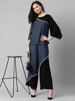 Women's Solid Rayon Top & Pants Co Ord Set in Munich