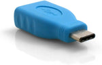USB 3.1 Adapter Typ C Stecker auf A 2.0 Buchse in Blau | System-S