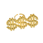 Ring Dollarzeichen Bling-Bling Gold