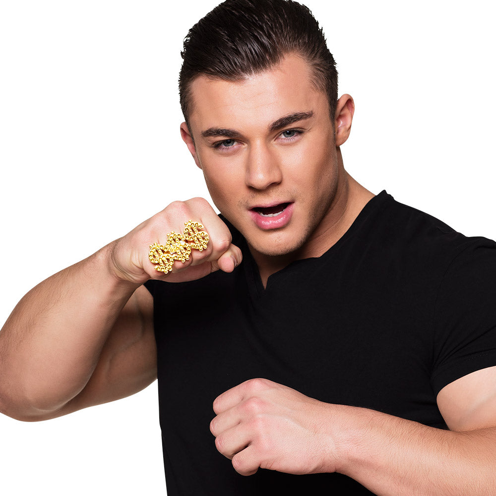 Ring Dollarzeichen Bling-Bling Gold