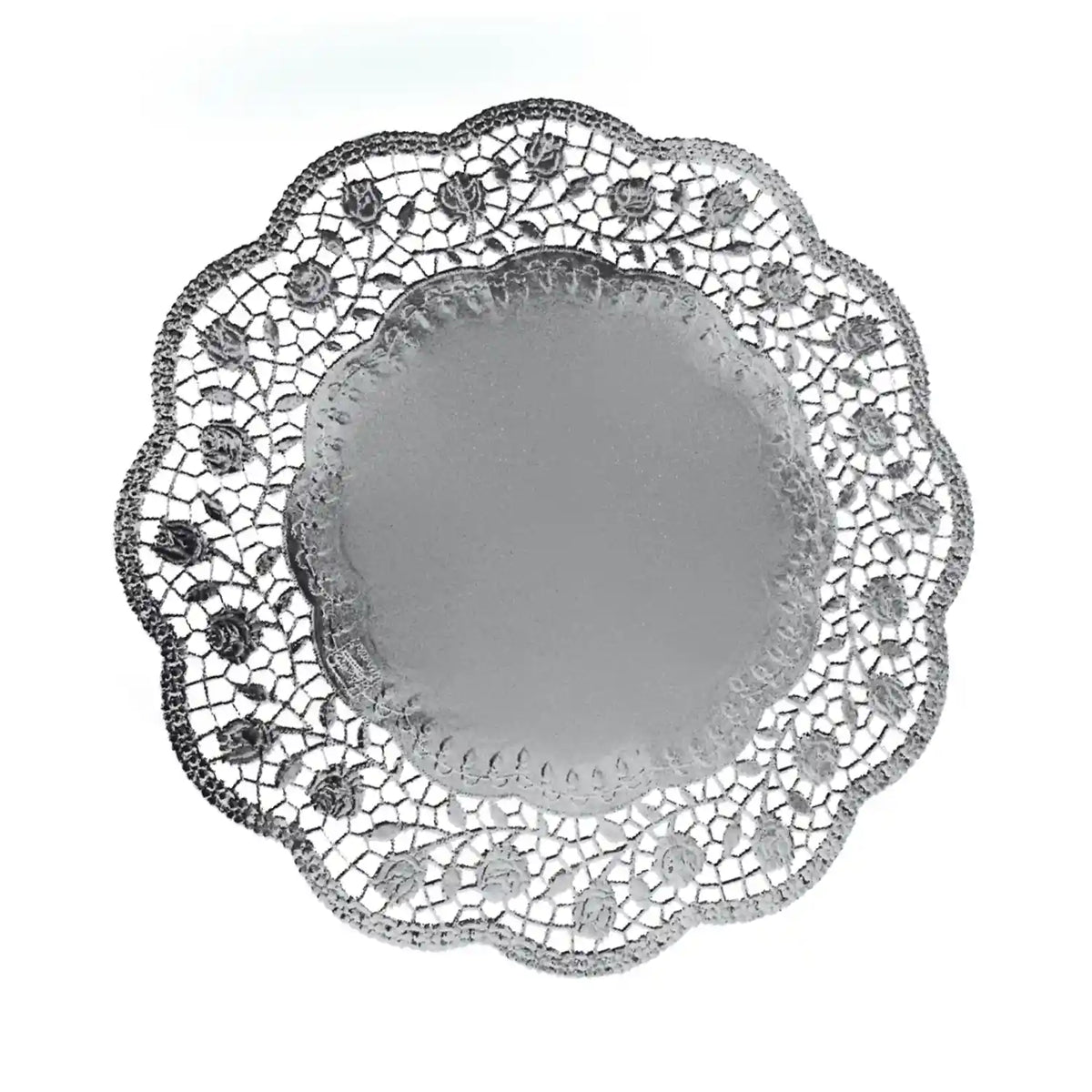 Deko-Tortenspitze (PAP/ALU) rund silber Ø36cm