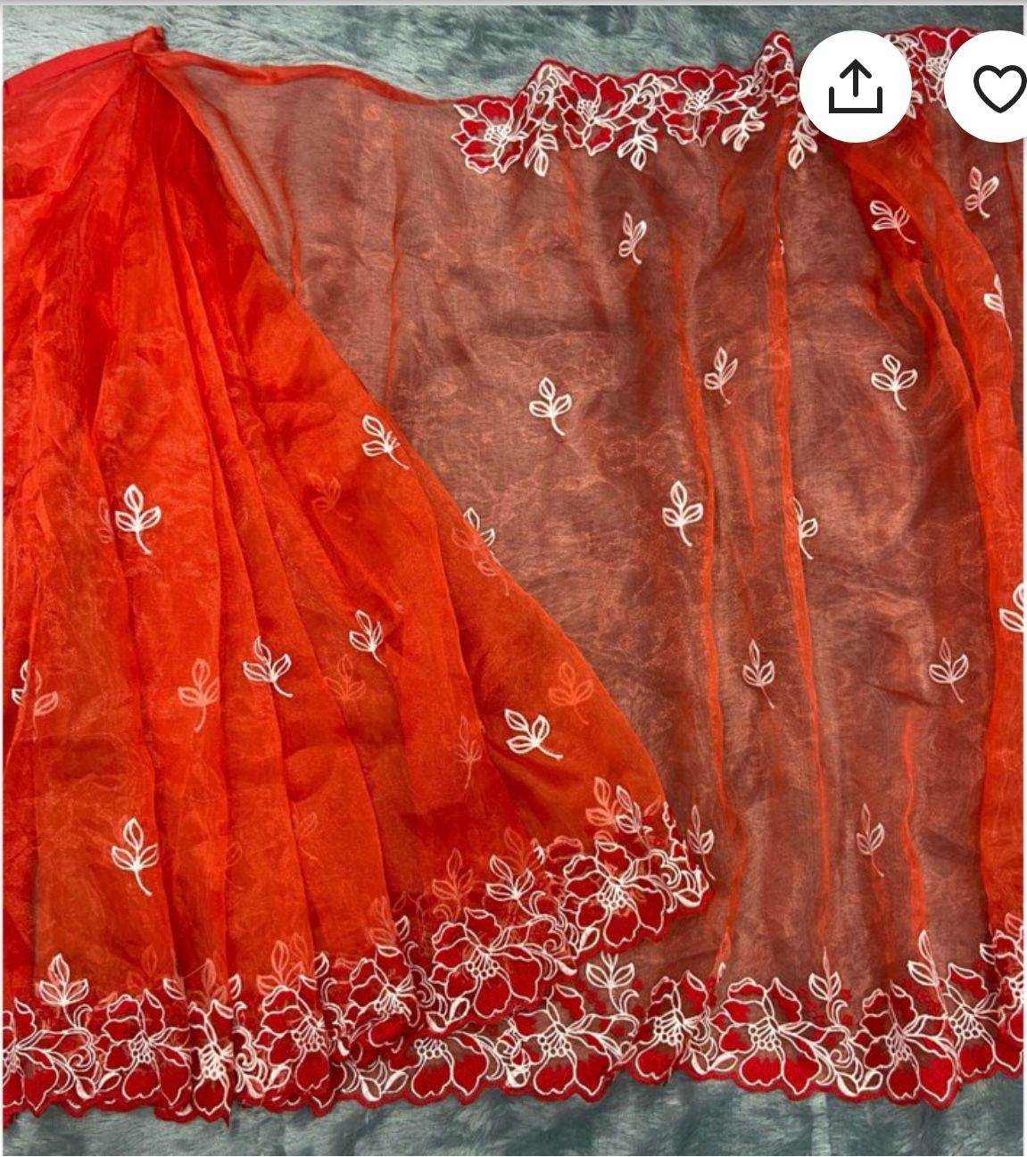 Organza Silk saree withThread Embroidery Work | Wedding Saree | for woman saree