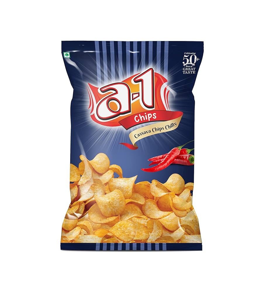 A1 Tapioca/ Cassava Chips chilly pouch 160g