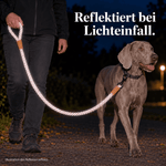 Reflektierende Hundeleine© mit Handschlaufe und veganem Leder in 4 Farben und Varianten Namma Markt