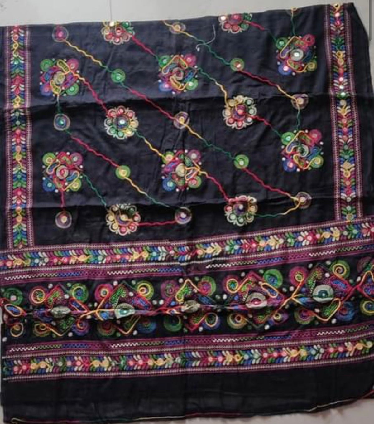 Pure Cotton Embroidered Black Women Dupatta In Germany