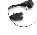 Micro USB 90° Grad abwärts Winkel Kabel auf Micro USB Adapter Kabel Verlängerung 27 cm | System-S