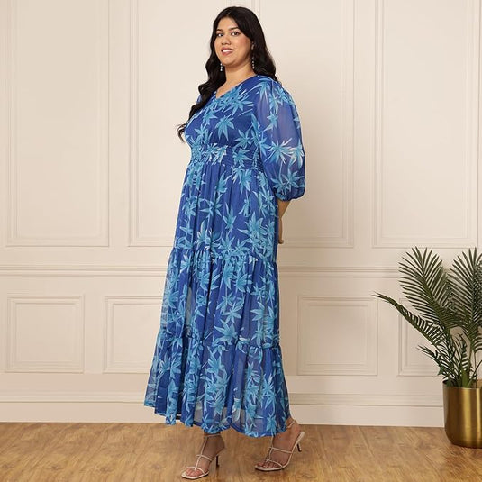 Women's Tiered & Smocked Plus Size Maxi Dress in Berlin