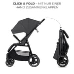Kinderkraft TRIG 3 Kinderwagen, Kinderbuggy, Liegewagen, Sportwagen, Buggy, Zusammenklappen, Breite und tiefe Sitz, mit Liegeposition, 4 Rad Dämpfung, Große Dach, 5-Punkt-Gurt, bis zu 25 kg, Beige