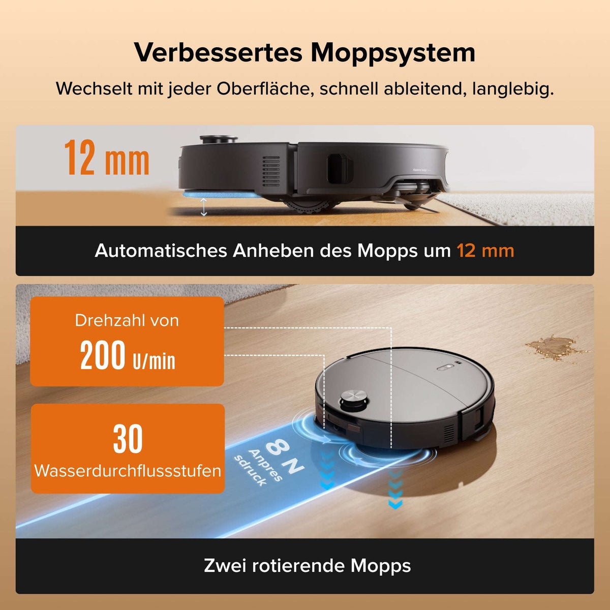 Roborock Qrevo Edge 2 - 25.000 Pa HyperForce-Saugkraft und Dual Anti-Tangle System Namma Markt