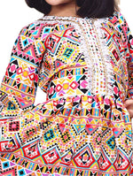 Anarkali Kurta With Sharara for Girls Geometric Printed Angrakha