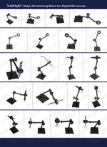 Supereyes Z004 Magic Universal Adjustable Rotating Stand for Handheld Digital Microscope Magnifer Metal Stand