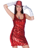Show Pailletten Kleid für Damen - Rot Gr. 36/38