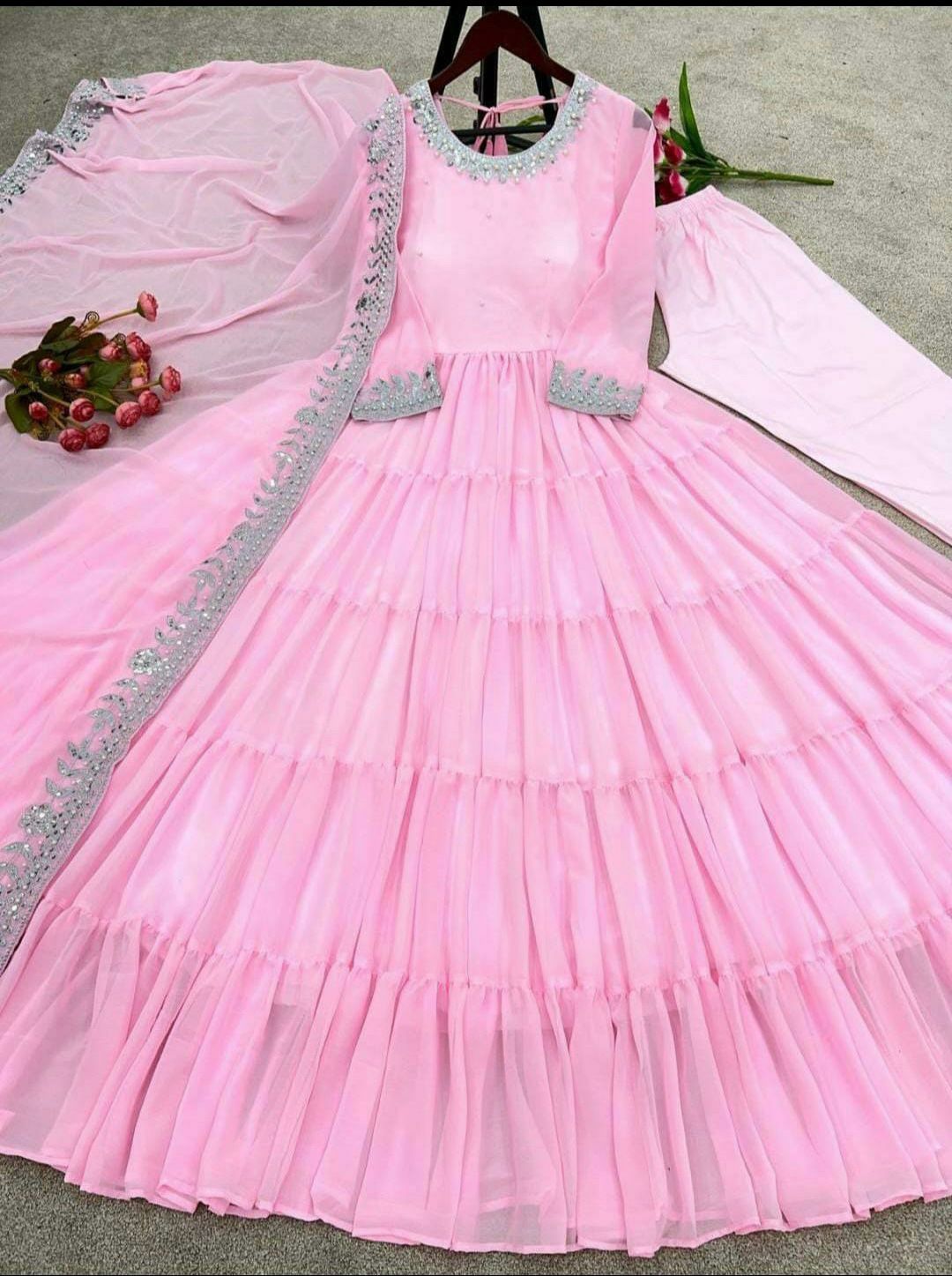 Pakistani Traditional Party Wear Long Gown