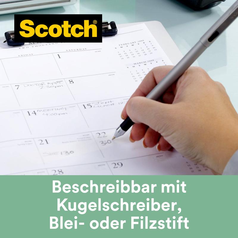 Scotch® Magic™ Klebeband, mit 66 % pflanzlichem Klebstoff hergestellt, 19 mm x 20 m, 1 Rolle + 1 Abroller aus Recyclingmaterial/Packung | Packung (1 Rolle)