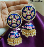 Jhumka Earrings(Dark Blue Color)