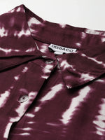 Wine Tie-Dye Women Shirt Dress in Germany