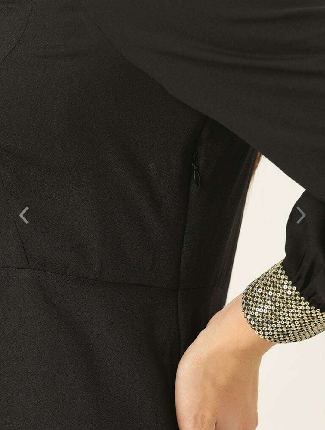 Black Solid A-Line Dress Namma Markt