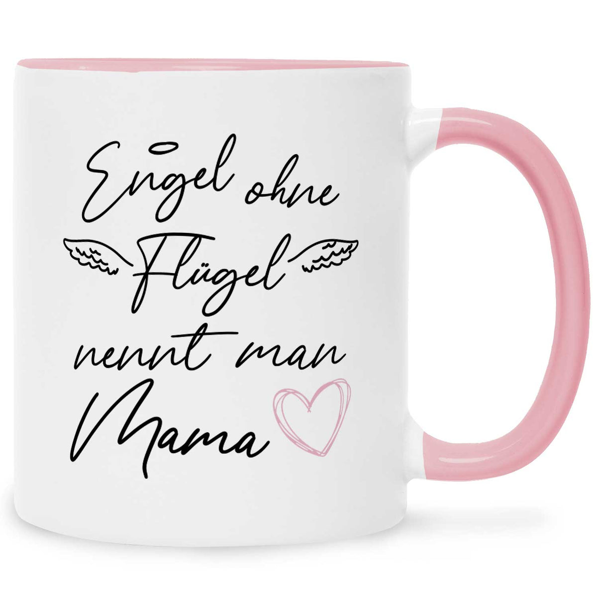 Bedruckte Tasse mit Spruch Engel ohne Flügel