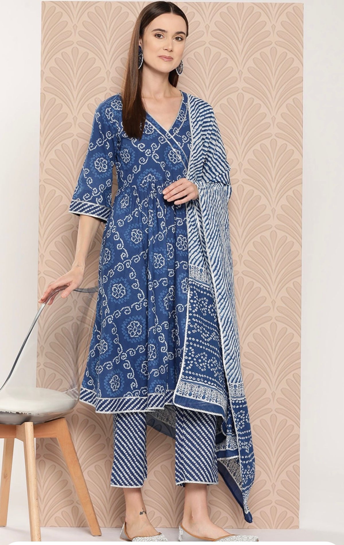 Bandhani Print Anarkali Outfit In Germany