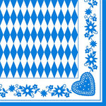 PAPSTAR Servietten 1/4-Falz, 40x40 cm, Bayrisch Blau, 3-lagig | Folie (50 Stück)