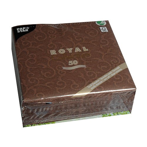 PAPSTAR 50 Servietten "ROYAL Collection" 1/4-Falz 40 x 40 cm braun