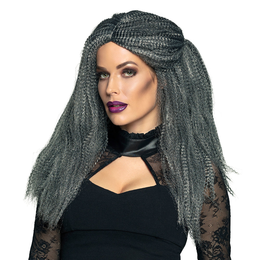 Halloween Perücke Damen "Hexe Griselda" | Grau