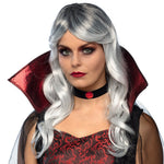Halloween Perücke Damen "Vampiresse" | Weiß Grau