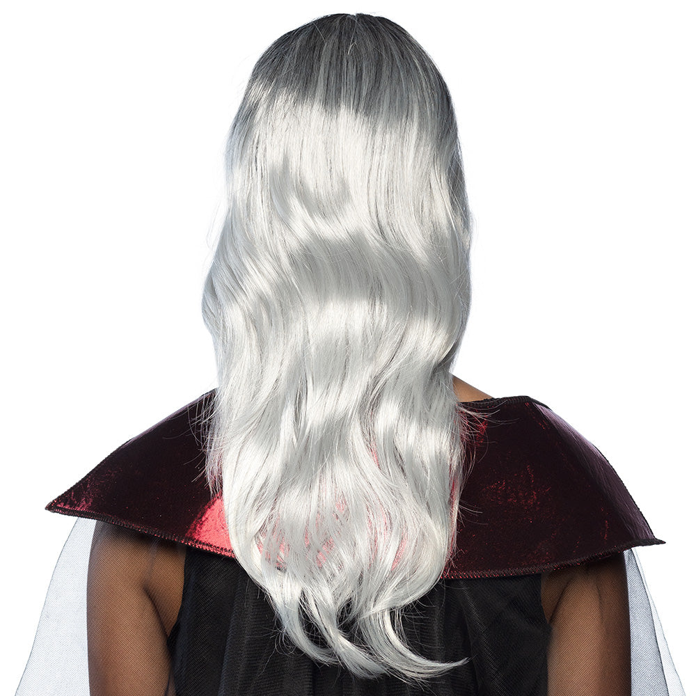 Halloween Perücke Damen "Vampiresse" | Weiß Grau