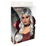 Halloween Perücke Damen "Vampiresse" | Weiß Grau