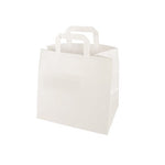 PAPSTAR Tragetaschen Papier, 25x26x17 cm, weiß mit Tragegriff | Packung (1 Stück)