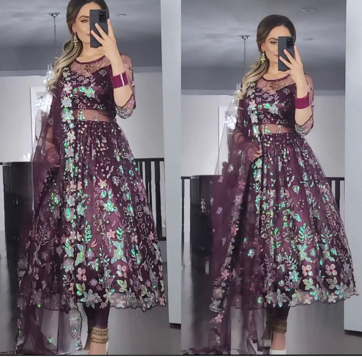 Net Long Gown(Anarkali Gown)