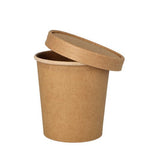 PAPSTAR Suppenbecher rund, 9,8 cm, braun, ideal für Suppen | Folie (25 Stück)