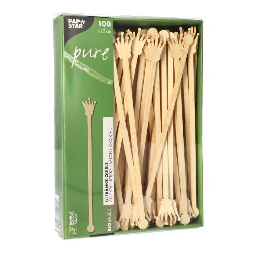PAPSTAR 100 Getränke-Quirle, Bambus "pure"