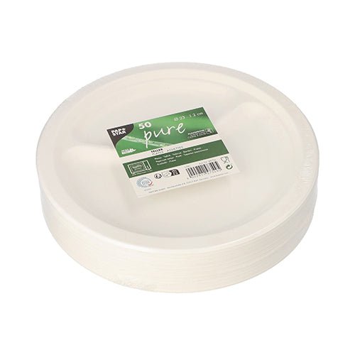 PAPSTAR 50 Teller, Zuckerrohr "pure" weiss