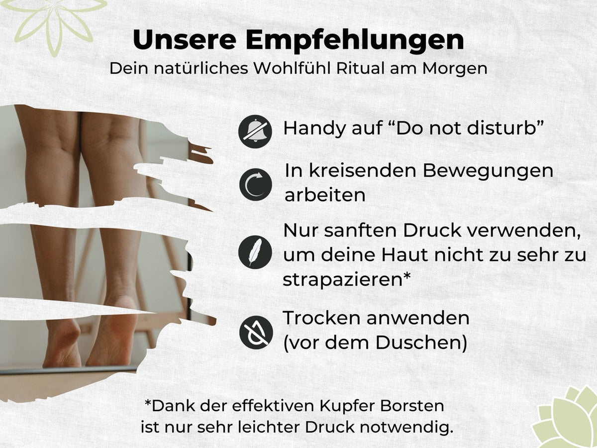 Trockenbürste Körper mit Kupfer (YIN) Energie- & Kupferbürste