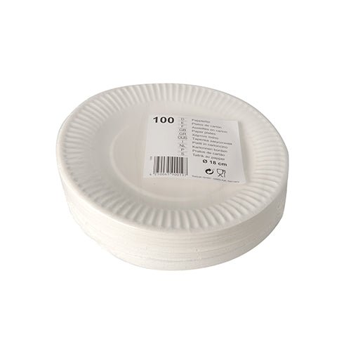 Starpak 100 Teller, Pappe rund, weiss