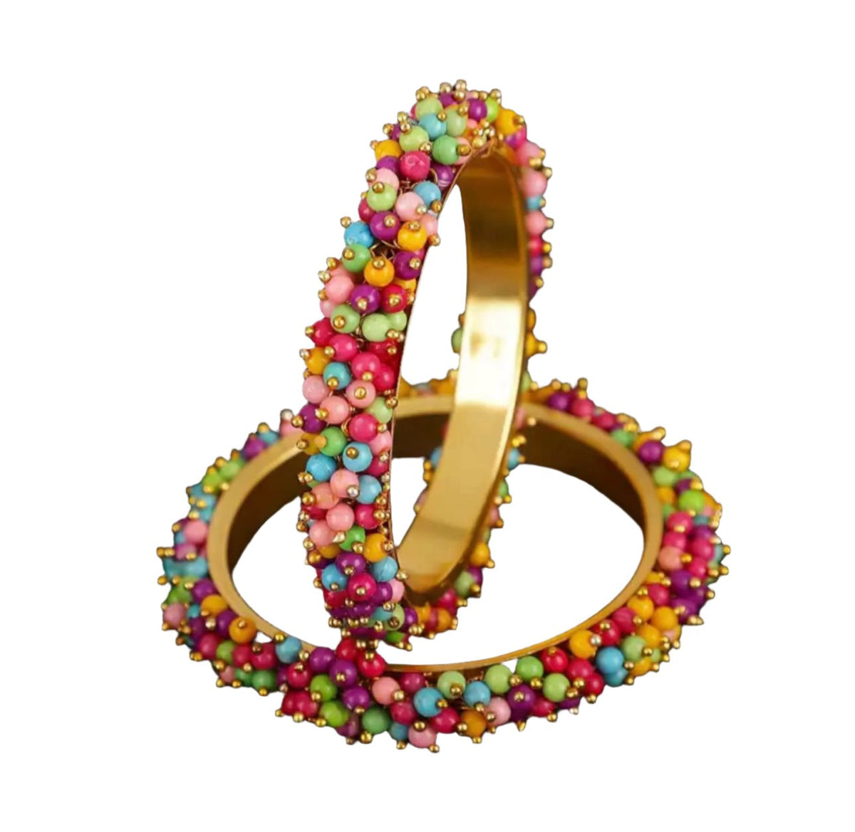 Set of 2 Embellished Gold-Plated Bangles