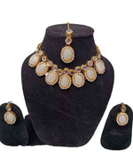 Gold Plated Pearl Kundan Beaded Chandbali Earrings for Women