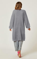 Relaxed Cozy Soft Cardigan In Grey