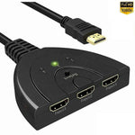 DREIKS 3-in-1-out HDMI Switch Adapter Umschalter 3in1 Ultra HD 4K oder Full HD 1080p