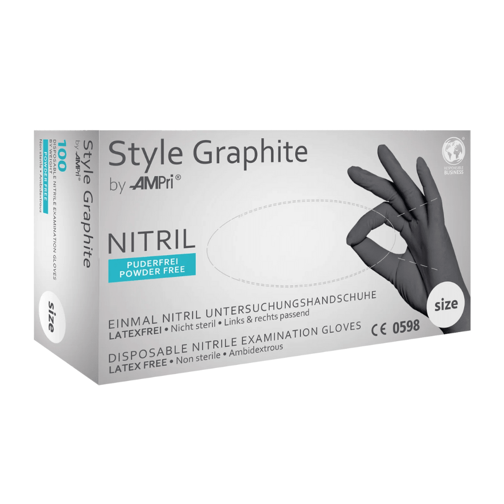 AMPri STYLE GRAPHITE Nitrilhandschuhe puderfrei by MED-COMFORT, Anthrazit