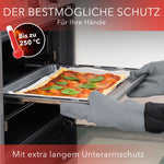 Ofenhandschuhe aus Silikon mit Fingern - Grau