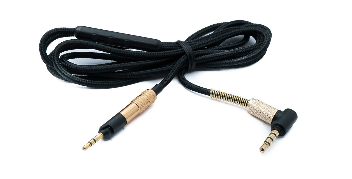 Audio Ersatz Kabel 150 cm AUX Klinke geflochten Lautstärkeregler Knickschutz für Sennheiser Kopfhörer HD598 HD5XX | System-S
